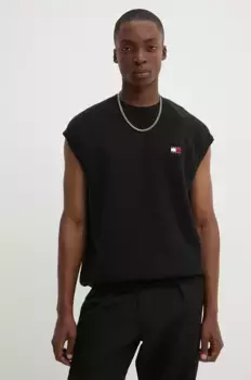 Хлопковый жилет Tommy Jeans, черный