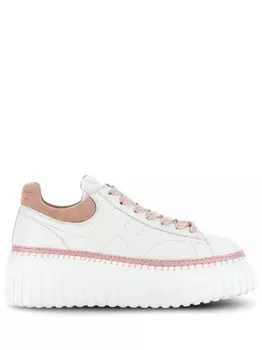 Кроссовки Hogan H-Stripes, белый/светло-розовый