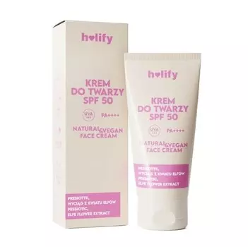 Holify, Крем для лица с пребиотиком, SPF 50, 50 мл