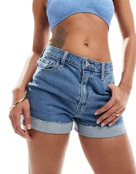 Hollister — синие джинсовые шорты для мам с завышенной талией