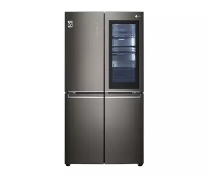 Холодильник LG F680SB77B, серый
