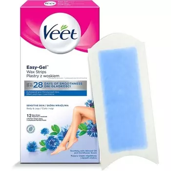 Холодные восковые полоски Easy-Gelwax Technology для ног и тела, Veet