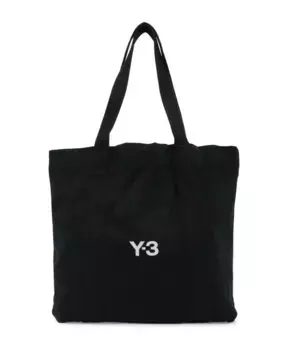 Холщовая большая сумка с логотипом Y-3, черный