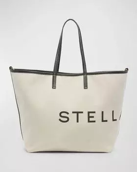 Холщовая большая сумка-шоппер с логотипом Stella McCartney, цвет Ecru