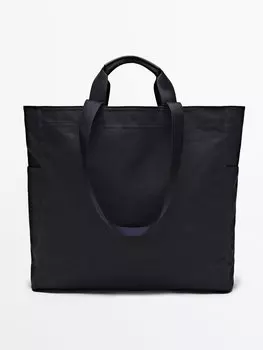 Холщовая сумка-шопер макси Massimo Dutti, синий