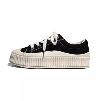 Холщовые кеды женские с низким верхом Feiyue, бежевый/красный
