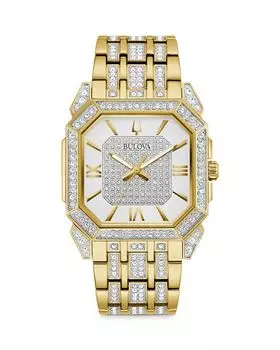 Хрустальные часы, 40 мм Bulova, цвет White