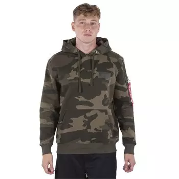 Худи Alpha Industries Back Print Camo, зеленый