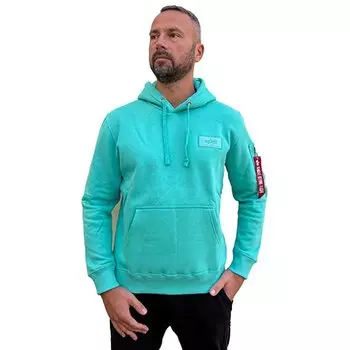 Худи Alpha Industries Back Print, зеленый
