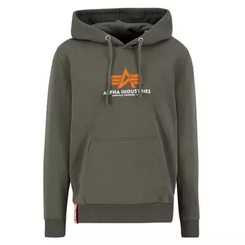 Худи Alpha Industries Basic Rubber, зеленый
