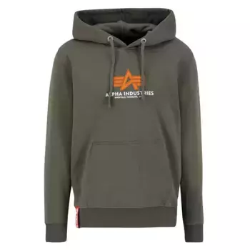 Худи Alpha Industries Basic Rubber, зеленый