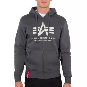 Худи Alpha Industries Basic Zip, серый