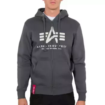Худи Alpha Industries Basic Zip, серый