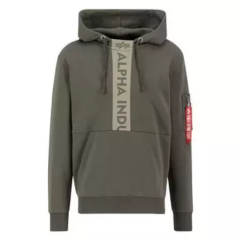 Худи Alpha Industries Front Print, зеленый