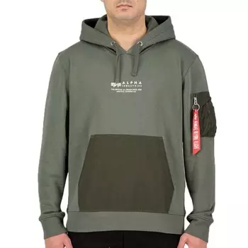 Худи Alpha Industries Nylon Pocket, зеленый