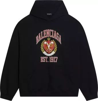 Худи Balenciaga Wide Fit Hoodie 'Black/Red', черный