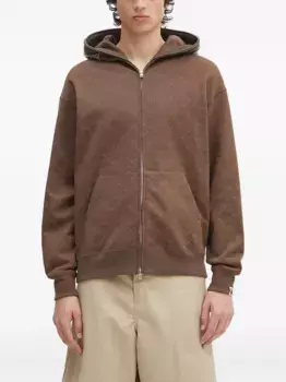 Худи College Monogram на молнии A BATHING APE, коричневый