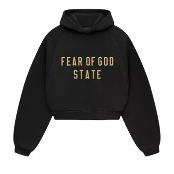 Худи Fear of God Essentials Fleece Cropped Hoodie Black, черный