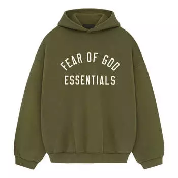 Худи Fear of God Essentials Fleece Hoodie 'Military', оливкого-зеленый