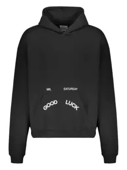 Худи Good Luck с логотипом MR. SATURDAY, черный