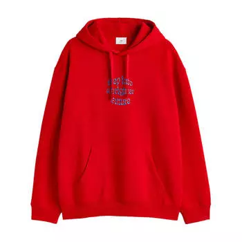 Худи H&amp;M Connected Relaxed Fit, красный