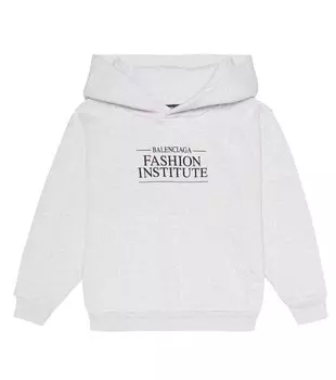 Худи из хлопка с принтом Balenciaga Kids, серый