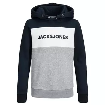 Худи Jack & Jones Logo Blocking, серый