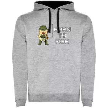 Худи Kruskis Born To Fish Two-Colour, серый
