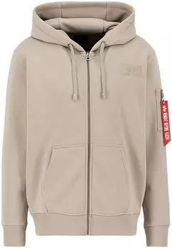 Худи на молнии Alpha Industries, экрю