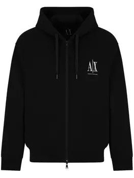 Худи на молнии Armani Exchange, черный