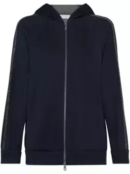 Худи на молнии Brunello Cucinelli, синий
