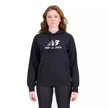 Худи New Balance Essentials Stacked Logo, черный