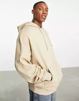 Худи оверсайз бежевого цвета ASOS DESIGN