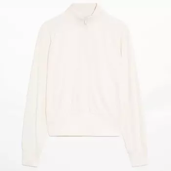 Худи Oysho Half-length Zip, кремовый