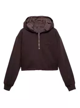 Худи с кулиской Prada, коричневый