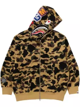 Худи с леопардовым принтом A BATHING APE, желтый
