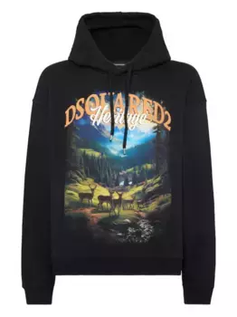Худи с принтом DSQUARED2, черный