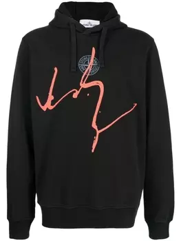 Худи с принтом Ink Three Stone Island, черный