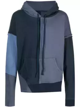 Худи со вставками Greg Lauren, синий