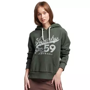 Худи Superdry Archive Script Graphic, зеленый