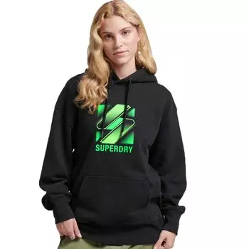 Худи Superdry Code Halftone S Logo Os, черный