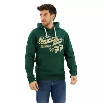 Худи Superdry Embroidere Script Graphic, зеленый
