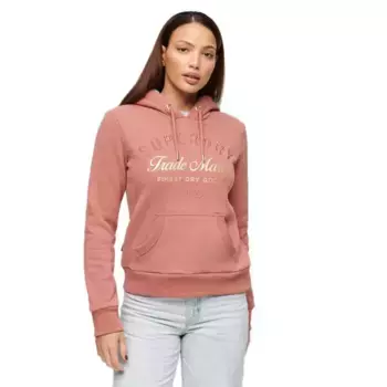 Худи Superdry Luxe Metallic Logo, розовый
