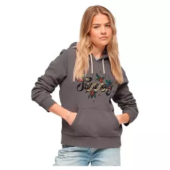 Худи Superdry Tattoo Script Graphic, серый