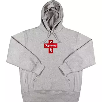 Худи Supreme Cross Box Logo, серый