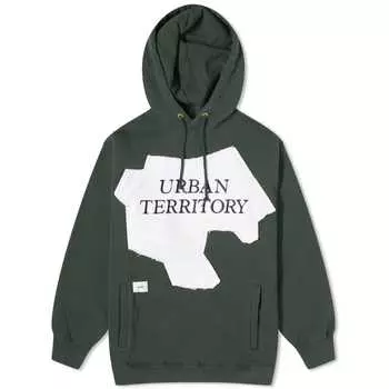 Худи Wtaps 25 Printed Pullover, зеленый
