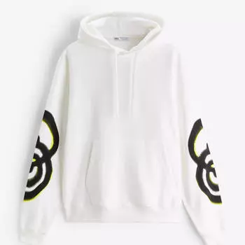 Худи Zara Graffiti Print, белый