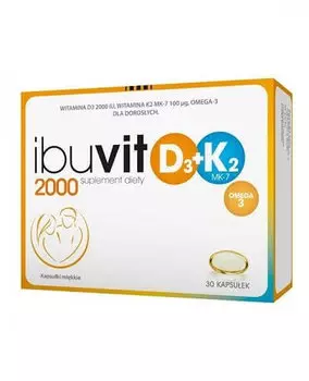 Ibuvit D3 2000 + К2 МК-7 Омега 3, биологически активная добавка, 30 капсул