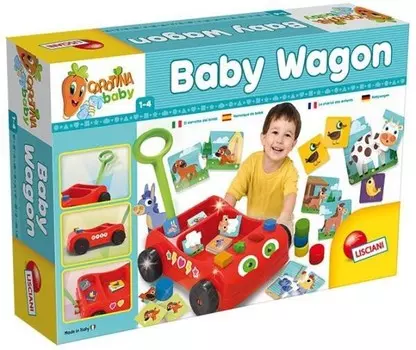 Игра-головоломка-толкач Carotina Baby Wagon 67879 Lisciani