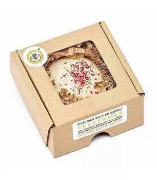 Игристая ароматическая бомбочка для ванны-полусферы с клубникой, 80 г Miodowa Mydlarnia